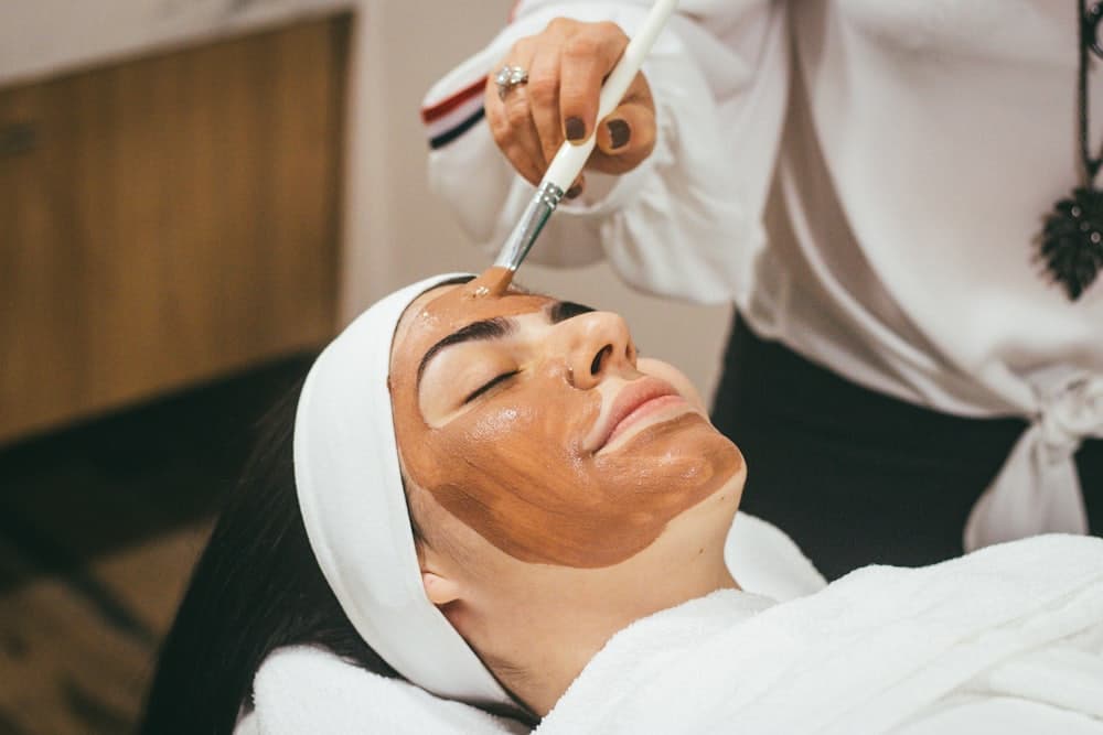 A facial treatment in progress at Lady Young's private studio in Bracknell